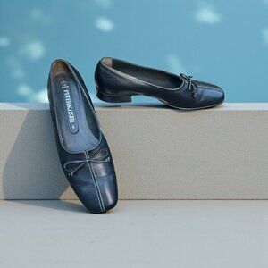 Peter Kaiser Germany Black Leather Bow Front Flats UK 7 US 9.5
